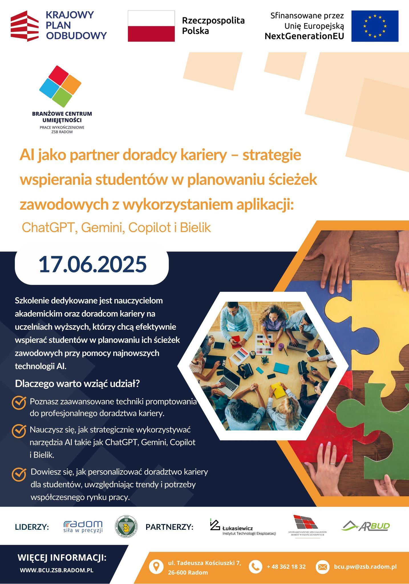 Szkolenie: „AI jako partner doradcy kariery”
