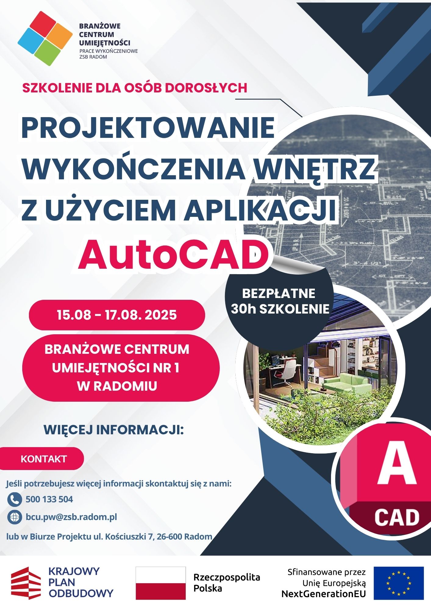 Szkolenie: Projektowanie wykończenia wnętrz z użyciem aplikacji AutoCAD